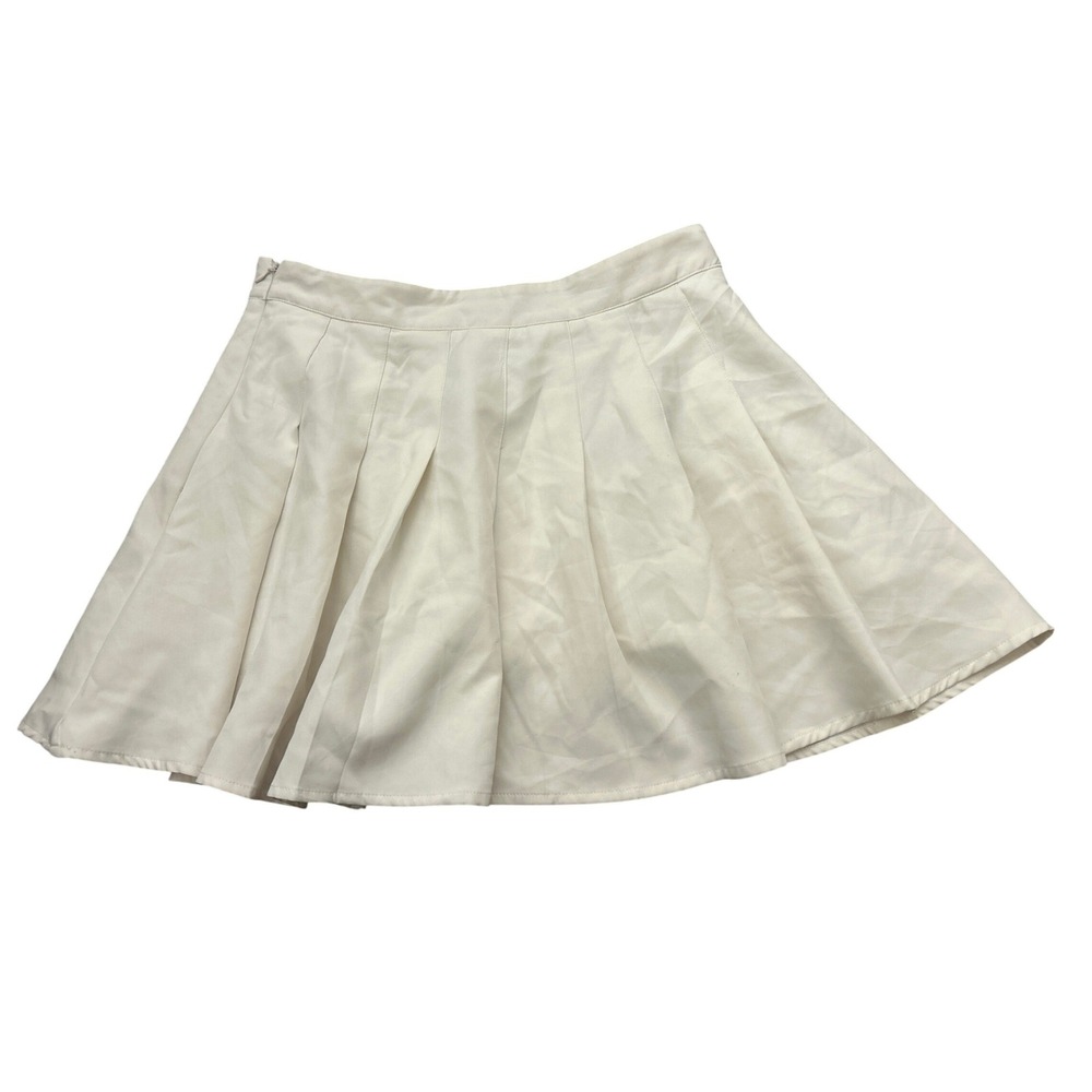 SHEIN Pleated Mini Skirt Womens Size M White Excellent Preppy‎ Tennis Core